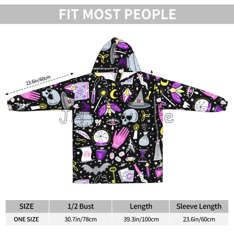Magic Witchy Goth Oversized Bl - Sherpa Hoodie Fleece recension och pris