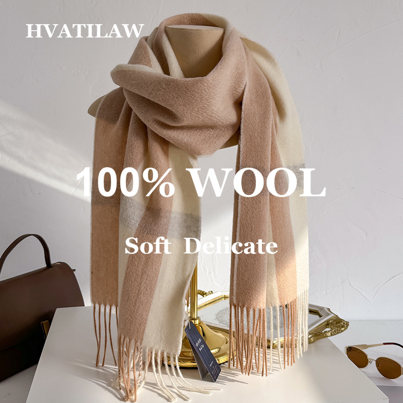 100% Wool Checked Scarf Women  - Wool Scarf Men recension och pris