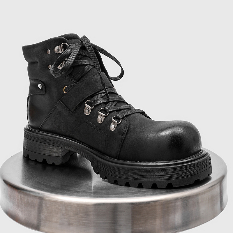 Brand Men Leather Boots Motorc - Waterproof Winter Boot recension och pris